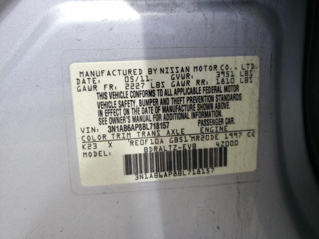 Photo 10 from auction – 2011 NISSAN SENTRA 2.0 with VIN 3N1AB6AP8BL718157