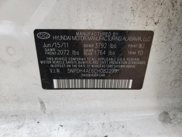 Photo 10 from auction – 2012 HYUNDAI ELANTRA GL with VIN 5NPDH4AE6CH082299