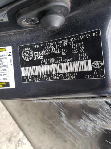 Photo 10 from auction – 2009 TOYOTA COROLLA BA with VIN 2T1BU40E09C110565