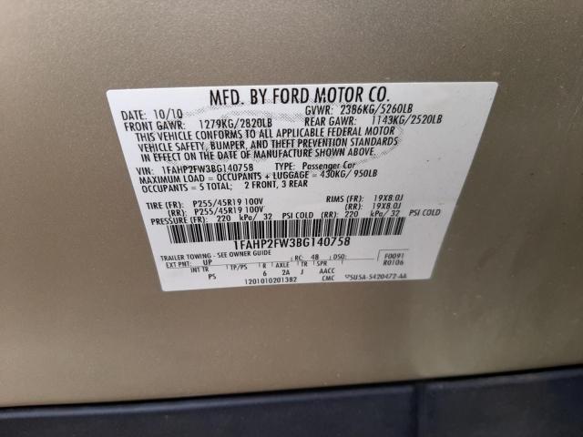 Photo 10 from auction – 2011 FORD TAURUS LIM with VIN 1FAHP2FW3BG140758