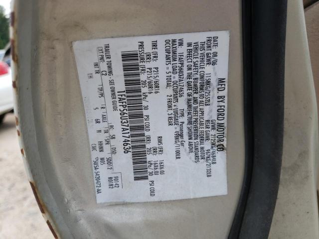 Photo 10 from auction – 2007 FORD TAURUS SEL with VIN 1FAFP56U37A174636