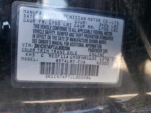 Photo 10 from auction – 2018 NISSAN VERSA S with VIN 3N1CN7AP7JL800286
