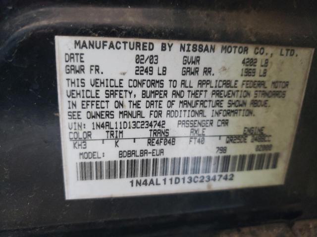 Photo 10 from auction – 2003 NISSAN ALTIMA BAS with VIN 1N4AL11D13C234742