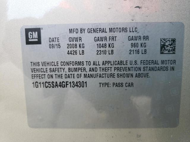 Photo 10 from auction – 2016 CHEVROLET MALIBU LIM with VIN 1G11C5SA4GF134301