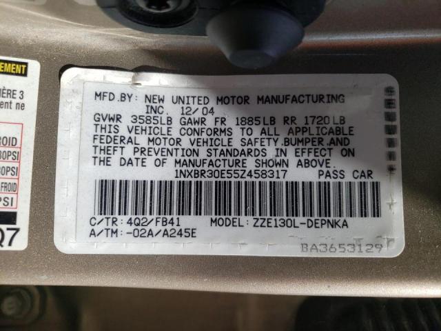 Фото 10 с аукциона – 2005 TOYOTA COROLLA CE с VIN 1NXBR30E55Z458317