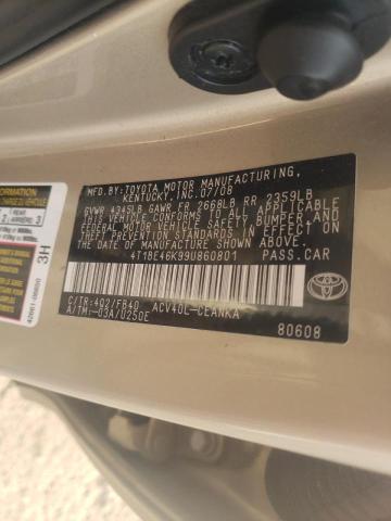 Photo 10 from auction – 2009 TOYOTA CAMRY BASE with VIN 4T1BE46K99U860801
