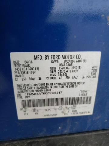 Photo 10 from auction – 2016 FORD EXPLORER P with VIN 1FM5K8AT6GGD06317