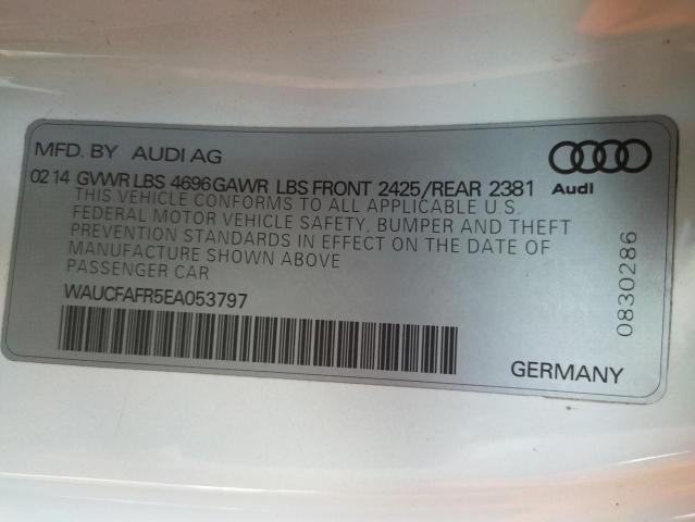 Photo 10 from auction – 2014 AUDI A5 PREMIUM with VIN WAUCFAFR5EA053797