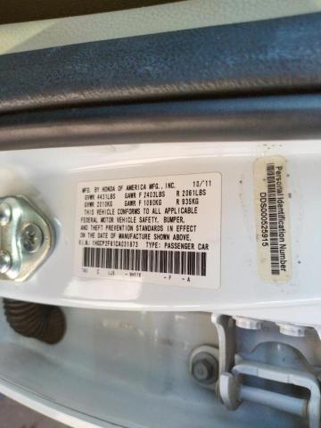 Photo 10 from auction – 2012 HONDA ACCORD EXL with VIN 1HGCP2F81CA031873