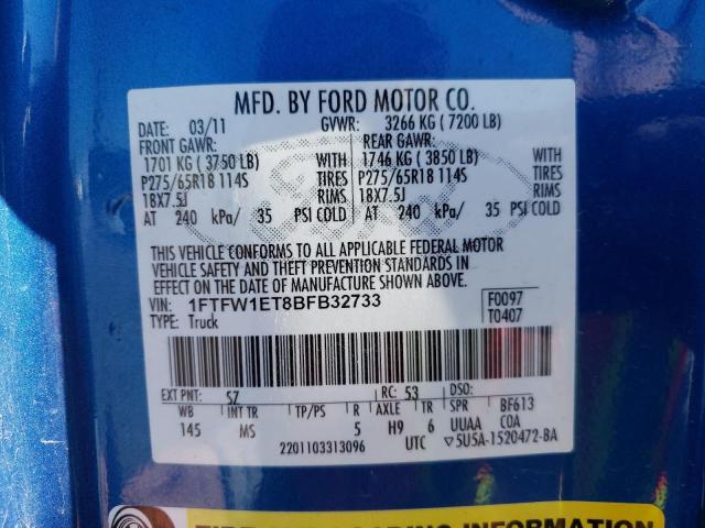 Photo 10 from auction – 2011 FORD F150 SUPER with VIN 1FTFW1ET8BFB32733