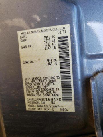 Photo 10 from auction – 2011 NISSAN ALTIMA BAS with VIN 1N4AL2APXBC169470