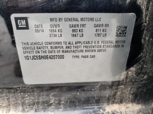 Photo 10 from auction – 2014 CHEVROLET SONIC LT with VIN 1G1JC5SH8E4207000
