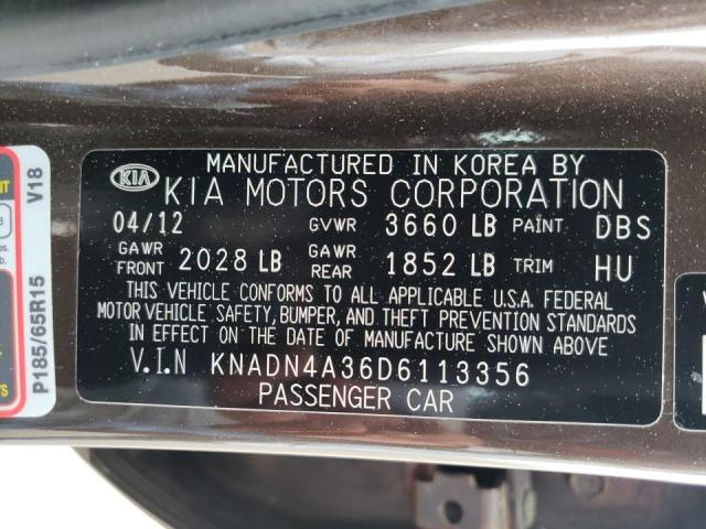 Photo 10 from auction – 2013 KIA RIO EX with VIN KNADN4A36D6113356
