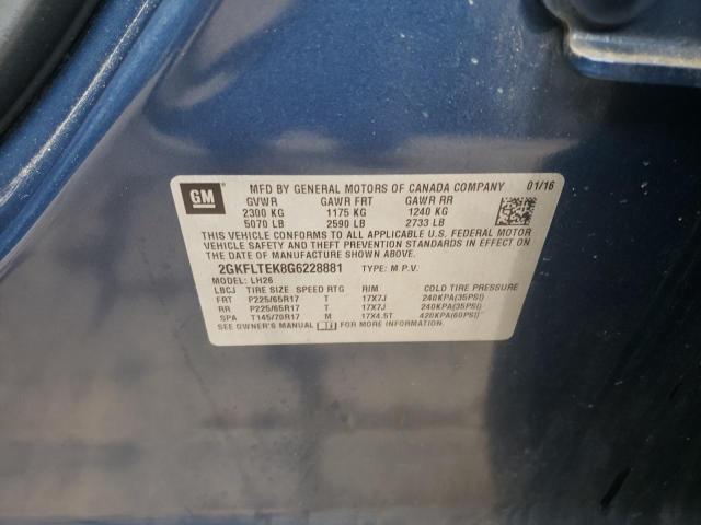 Photo 10 from auction – 2016 GMC TERRAIN SL with VIN 2GKFLTEK8G6228881