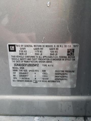 Photo 10 from auction – 2018 CHEVROLET EQUINOX LT with VIN 3GNAXSEV1JS529412