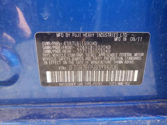 Photo 10 from auction – 2011 SUBARU IMPREZA WR with VIN JF1GR7E65BG833206