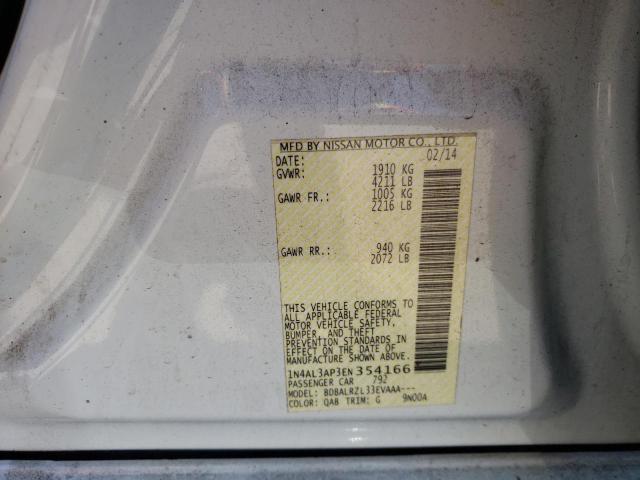 Photo 10 from auction – 2014 NISSAN ALTIMA 2.5 with VIN 1N4AL3AP3EN354166