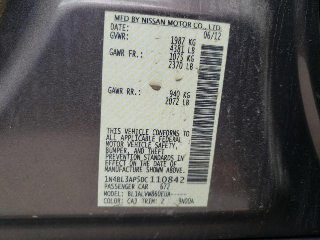 Photo 10 from auction – 2013 NISSAN ALTIMA 3.5 with VIN 1N4BL3AP5DC110842