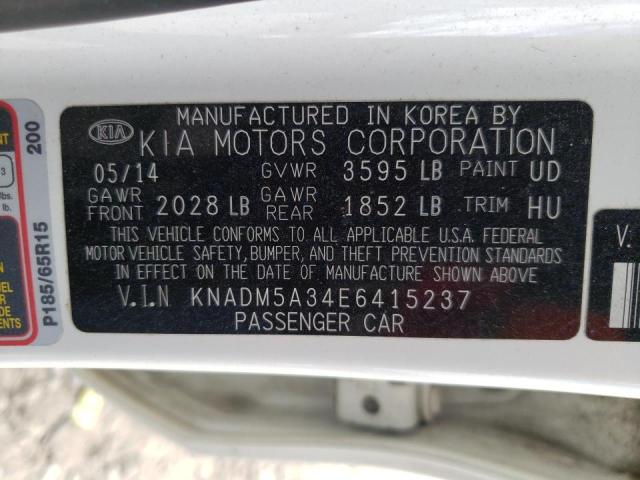 Photo 10 from auction – 2014 KIA RIO LX with VIN KNADM5A34E6415237