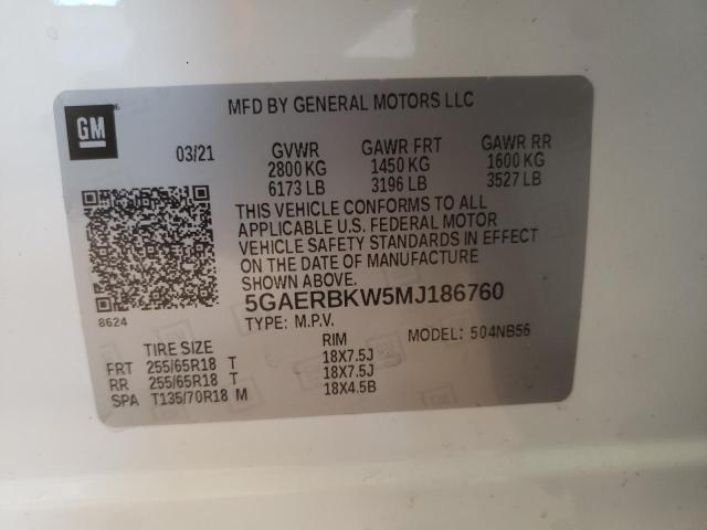 Photo 10 from auction – 2021 BUICK ENCLAVE with VIN 5GAERBKW5MJ186760