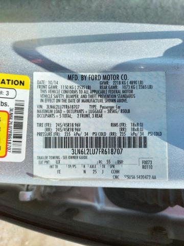 Photo 10 from auction – 2015 LINCOLN MKZ HYBRID with VIN 3LN6L2LU7FR618707