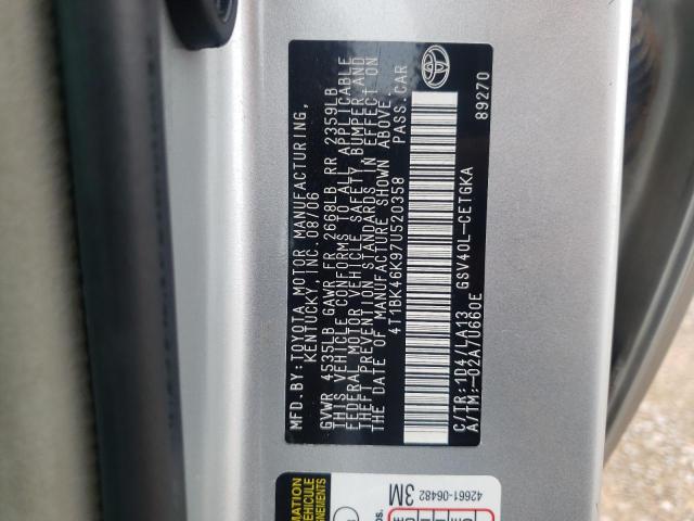 Photo 10 from auction – 2007 TOYOTA CAMRY LE with VIN 4T1BK46K97U520358
