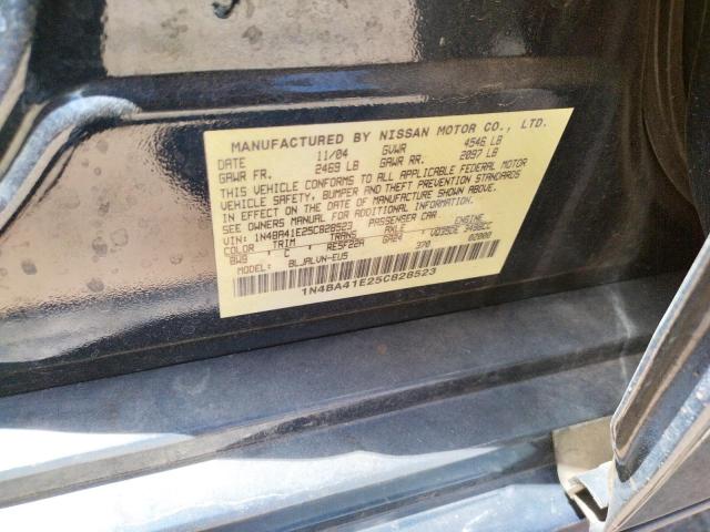 Photo 10 from auction – 2005 NISSAN MAXIMA SE with VIN 1N4BA41E25C828523