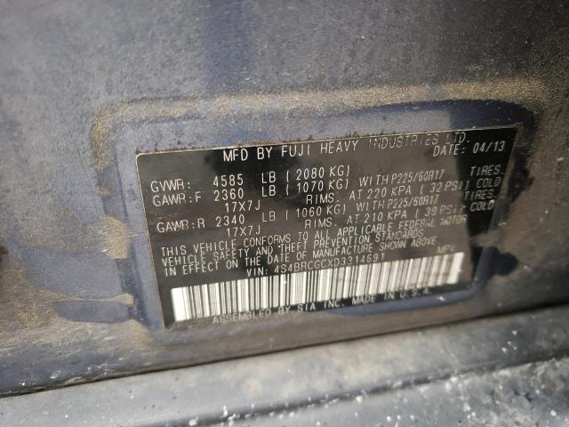 Photo 10 from auction – 2013 SUBARU OUTBACK 2. with VIN 4S4BRCGCXD3314691