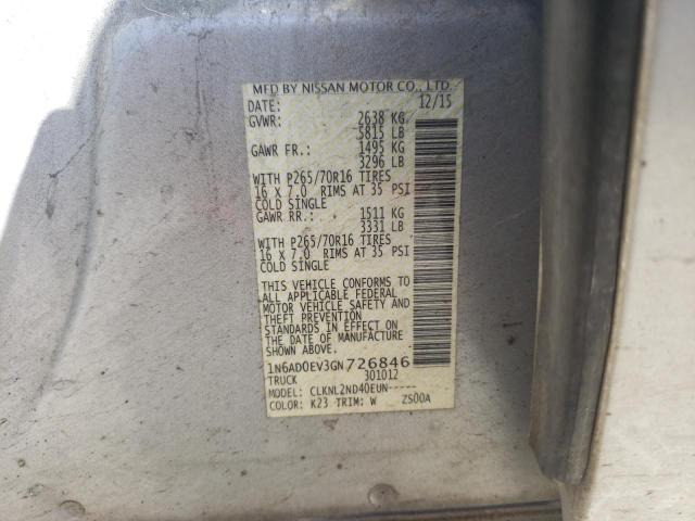 Photo 10 from auction – 2016 NISSAN FRONTIER S with VIN 1N6AD0EV3GN726846