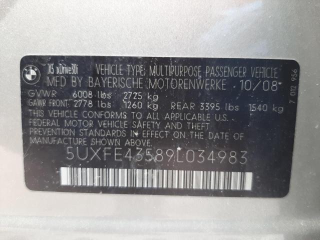 Photo 10 from auction – 2009 BMW X5 XDRIVE3 with VIN 5UXFE43589L034983