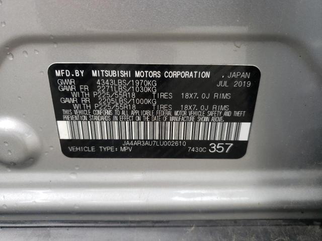 Photo 10 from auction – 2020 MITSUBISHI OUTLANDER with VIN JA4AR3AU7LU002610