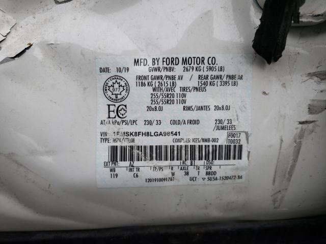 Photo 10 from auction – 2020 FORD EXPLORER L with VIN 1FMSK8FH8LGA98541