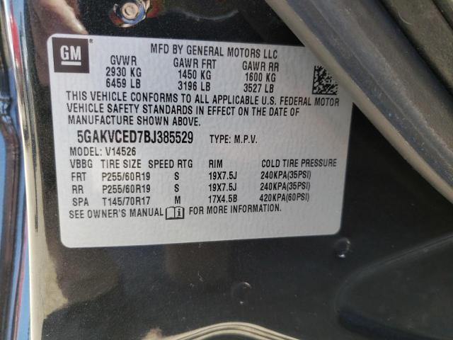 Photo 10 from auction – 2011 BUICK ENCLAVE CX with VIN 5GAKVCED7BJ385529