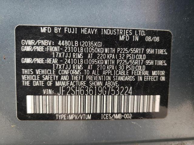 Zdjęcie 10 z aukcji – 2009 SUBARU FORESTER 2 z VIN JF2SH63619G753224
