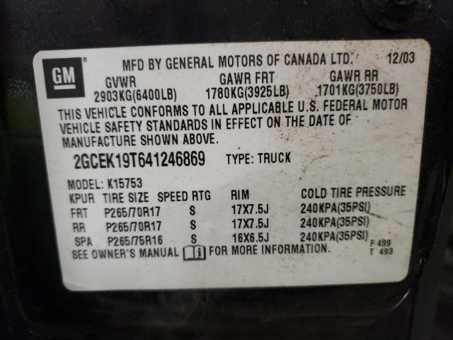 Photo 10 from auction – 2004 CHEVROLET silverado with VIN 2GCEK19T641246869