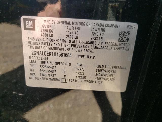 Photo 10 from auction – 2017 CHEVROLET EQUINOX LT with VIN 2GNALCEK1H1581684