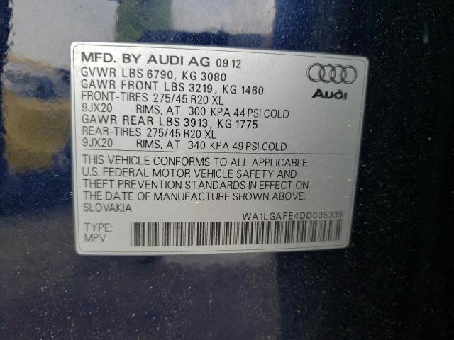 Photo 10 from auction – 2013 AUDI Q7 PREMIUM with VIN WA1LGAFE4DD005339