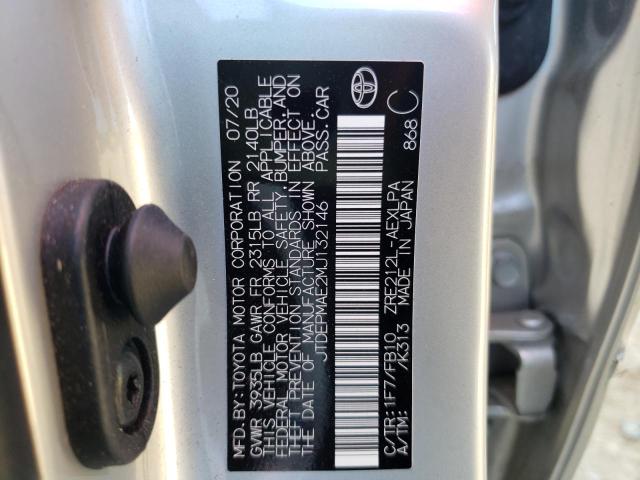 Photo 10 from auction – 2021 TOYOTA COROLLA LE with VIN JTDEPMAE2MJ132146