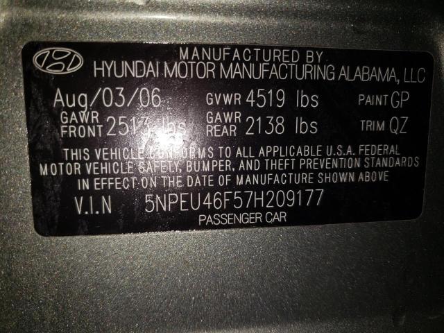 Photo 10 from auction – 2007 HYUNDAI SONATA SE with VIN 5NPEU46F57H209177