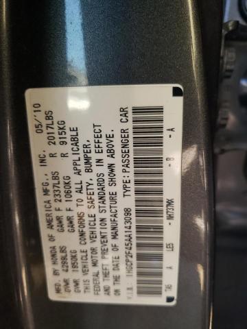 Photo 10 from auction – 2010 HONDA ACCORD LXP with VIN 1HGCP2F45AA143098