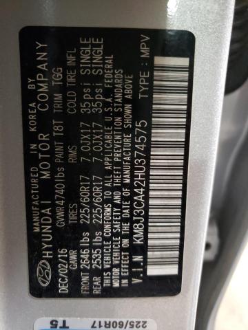 Photo 10 from auction – 2017 HYUNDAI TUCSON LIM with VIN KM8J3CA42HU374575