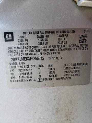 Photo 10 from auction – 2015 GMC TERRAIN SL with VIN 2GKALMEK3F6256635