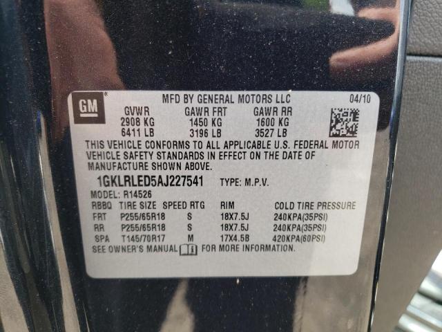 Photo 10 from auction – 2010 GMC ACADIA SLE with VIN 1GKLRLED5AJ227541