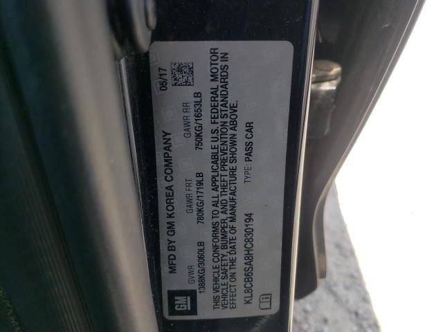 Photo 10 from auction – 2017 CHEVROLET SPARK LS with VIN KL8CB6SA8HC830194
