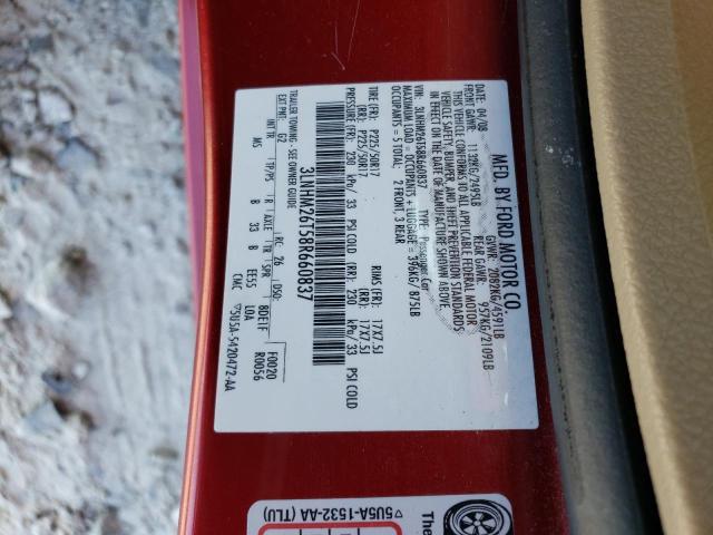 Photo 10 from auction – 2008 LINCOLN MKZ with VIN 3LNHM26T58R660837