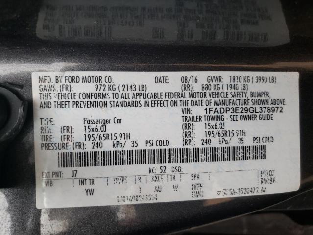 Photo 10 from auction – 2016 FORD FOCUS S with VIN 1FADP3E29GL378972