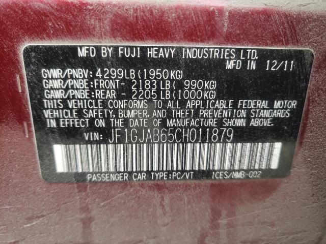 Photo 10 from auction – 2012 SUBARU IMPREZA PR with VIN JF1GJAB65CH011879