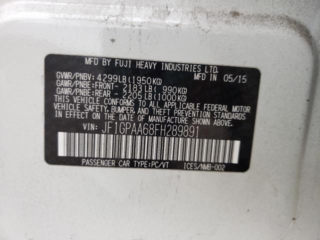 Photo 10 from auction – 2015 SUBARU IMPREZA with VIN JF1GPAA68FH289891