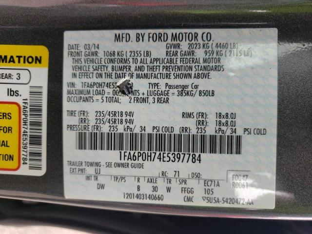 Photo 10 from auction – 2014 FORD FUSION SE with VIN 1FA6P0H74E5397784