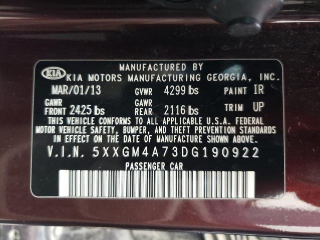 Photo 10 from auction – 2013 KIA OPTIMA LX with VIN 5XXGM4A73DG190922